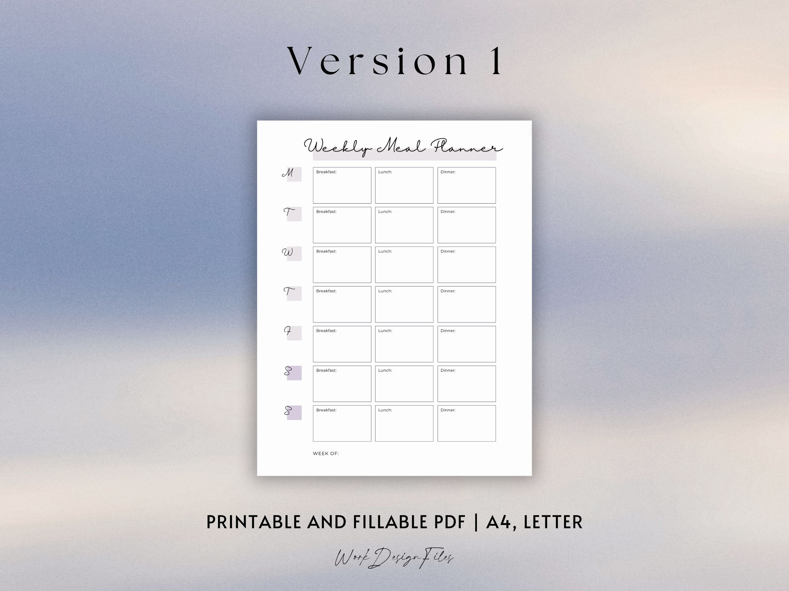 Weekly Meal Planner Printable PDF | Easy Meal Planning Grocery List ...