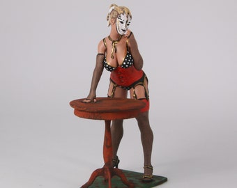 Schaalfiguur handbeschilderd / ongeverfd hars blond meisje tafel sexy vrouw in 1/24 1/32 1/18 1/43