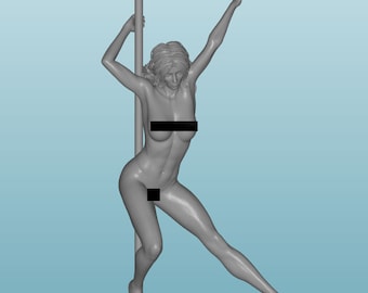 Scale Unpainted resin Figure pole dance woman girl in 1/24 1/32 1/18 1/43 1/72 1/64