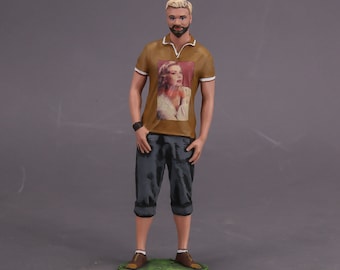 Scale Figure handpainted / Unpainted resin man blonde with beard in 1:18, 1/24 1/32 1/18 1/43