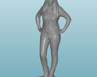 Scale Unpainted resin Figure hands on hips girl woman in 1/24 1/32 1/18 1/43 1/72 1/64