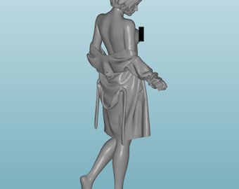 Scale Unpainted resin Figure undressing woman girl in 1/24 1/32 1/18 1/43 1/72 1/64