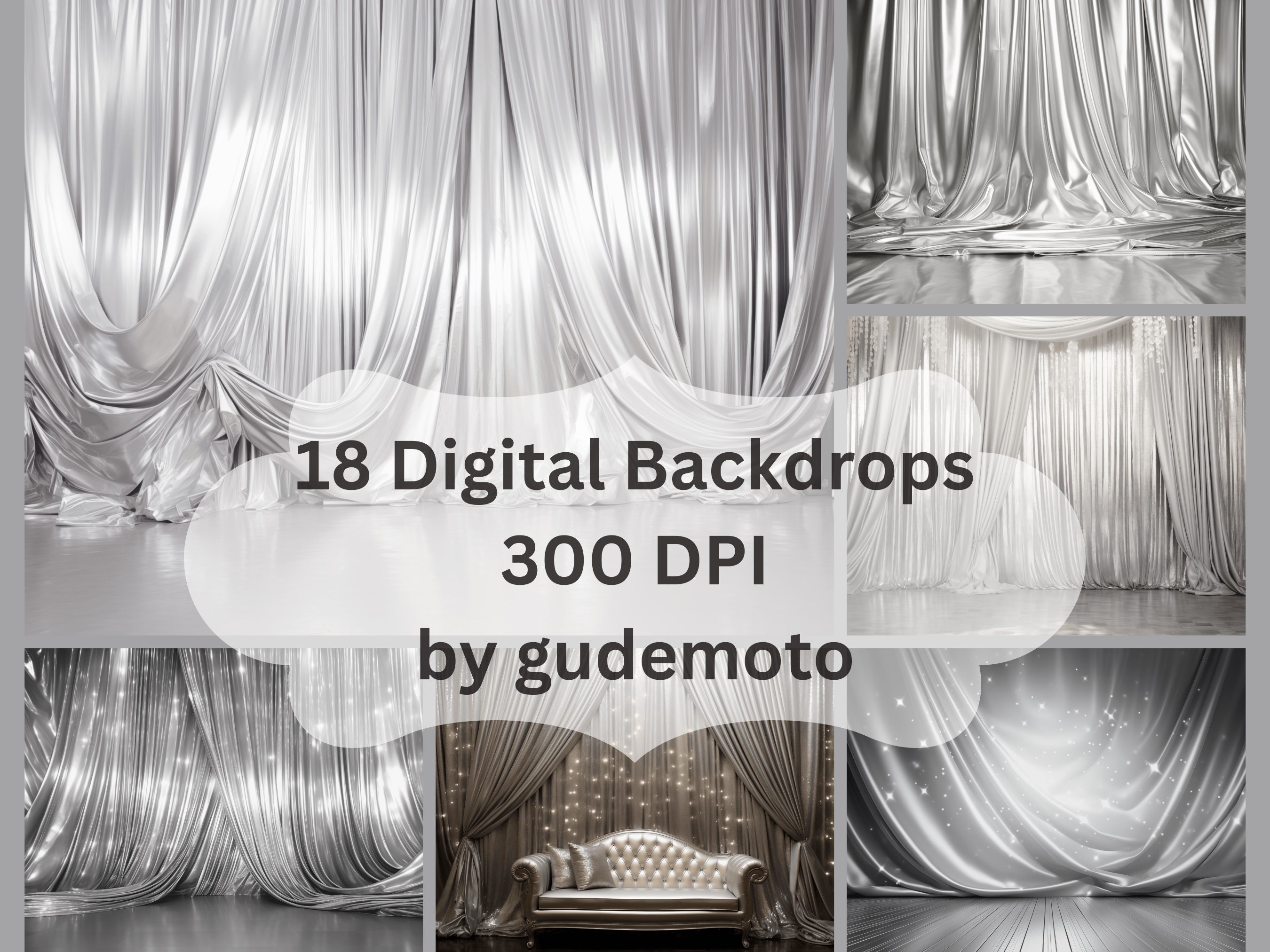 Shiny Silver Portrait Photography Backgrounds | Shiny Backdrops ...