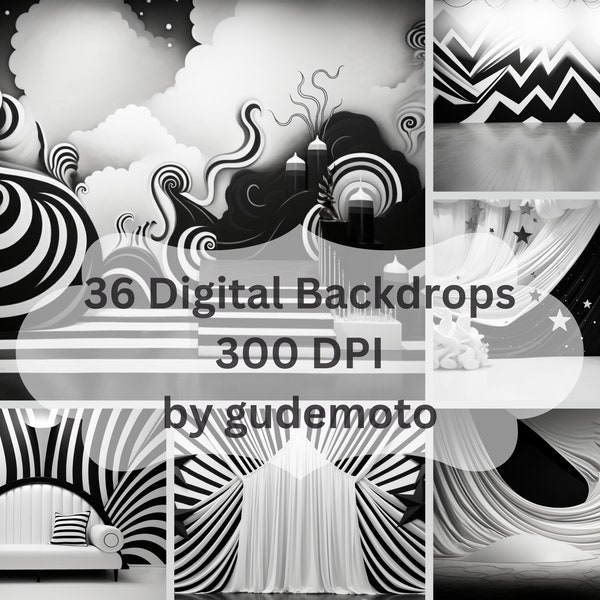 Black and white Photography Backdrops Mega Bundle | Black and white Backgrounds | Fine Art Overlays | Black and white Images | Studio Images