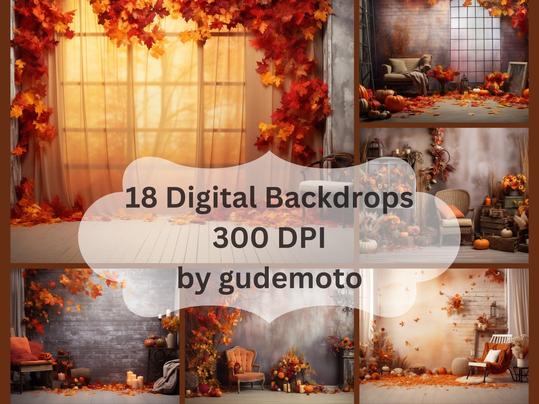 Autumn Digital Backgrounds | Fall Digital Backdrops | Fall Digital ...