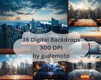 Superhero Digital Background Mega Bundle | Background Digital Images | City Digital Backdrops | Photoshop Overlays | Skyline Backgrounds