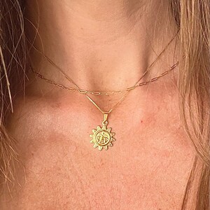 Sun 14K Gold-Filled Necklace / Gold Sunshine Necklace / Religious Gold Necklace / Dainty Necklace / Trendy / Layered Necklace / Gift for her