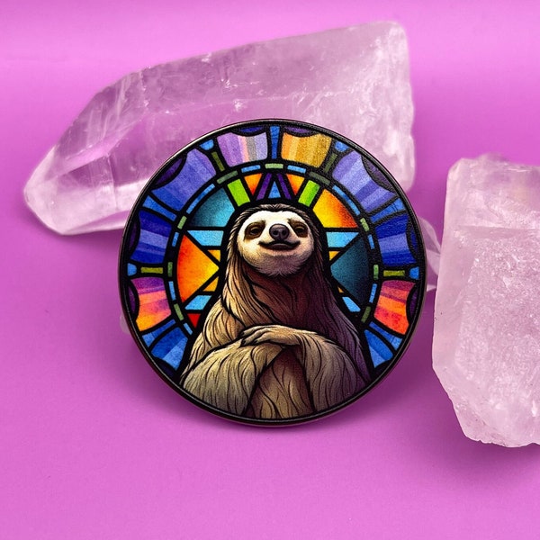 Sloth Pin / UV Print Pin / Kawaii Pin / Birthday gift / Pin Badge / Cute Pin / Bf gift / Sloth