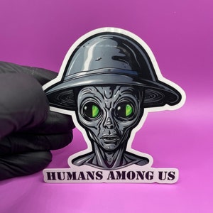 Alien Sticker / Vinyl Stickers / Alien Stickers / UFO Sticker/ Iphone Stickers