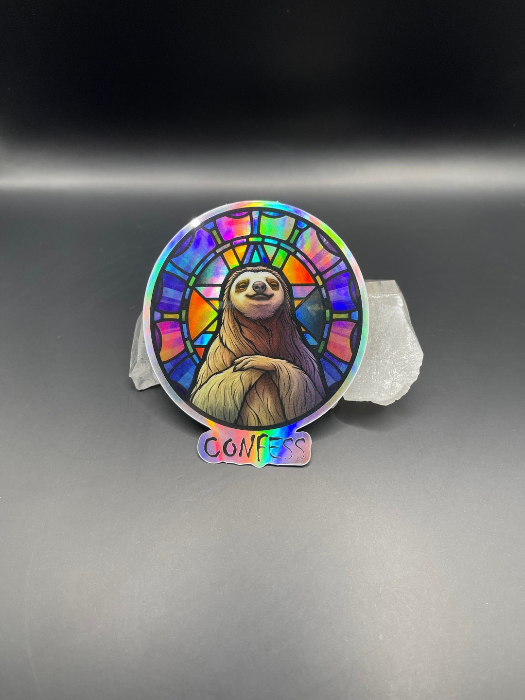 Sloth of Confession Holographic Sticker / Car Stickers / iPhone ...