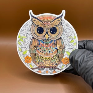 Owl Sticker 2 / Owl Vinyl Sticker / Animal Sticker / Bird Sticker / Wise Owl Sticker