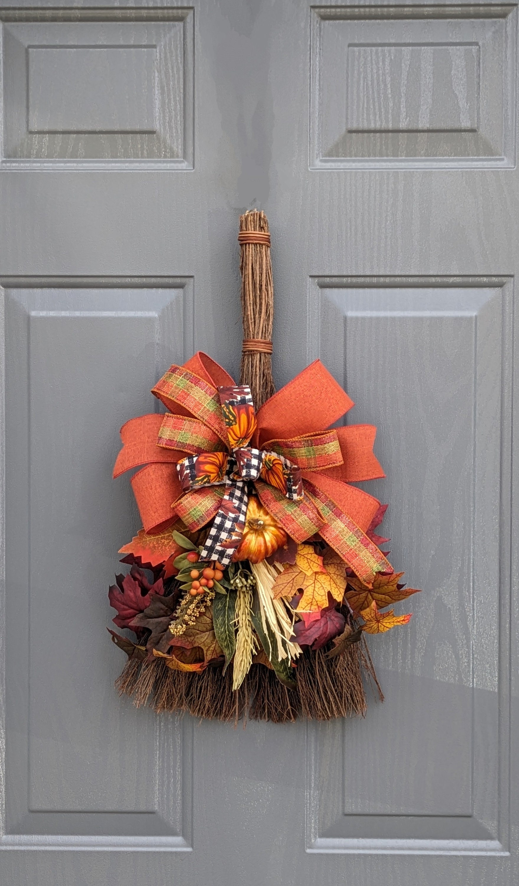 Fall Decor, Animal Print Straw Broom Front Door Decor – Always