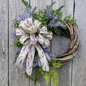 Lavender Grapevine Wreath/Lavender Lover Wreath/Natural Grapevine Wreath/Artificial Lavender and Fern Wreath/Summer Wreath/Year Round Wreath