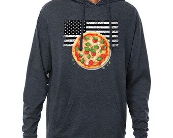 Pizza Print Lightweight Jersey Hoodie - Cool Gifts - Gifts for Pizza Lovers