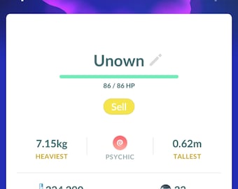 Unown Variants - Pokémon Go Trade