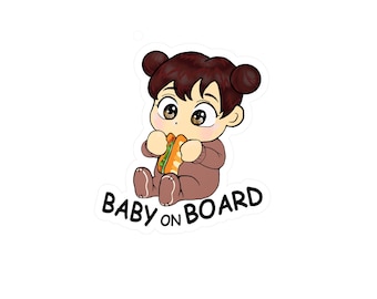 Baby On Board Banh Mi Bumper Sticker |Girl | Car Decal | Car Sticker | Vinyl Decal | Decorative Car Sticker