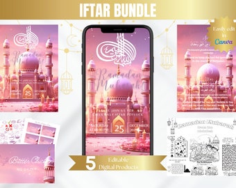 Iftar Invitation Arabian Night Ramadan Kareem Girls Only Iftar Dinner Evite Pink Ramadan Mubarak Iftar Invite Digital Ramadan Printable Pink