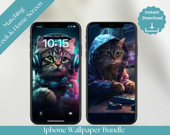 Neon Gamer Cat Phone Wallpaper Download Cat Gamer Cute Phone Wallpaper Neon Cat Aesthetic Phone Background Cat iPhone Wallpaper Cute Cat