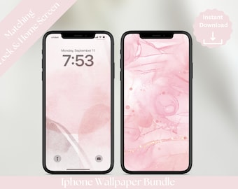 Pink Abstract iPhone Wallpaper, Modern Aesthetic (Digital Download)
