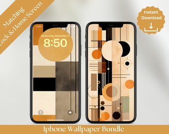 Midcentury Modern Aesthetic Phone Wallpaper Modern Midcentury iPhone Wallpaper Modern Midcentury Phone Wallpaper Boho Downloadable Wallpaper