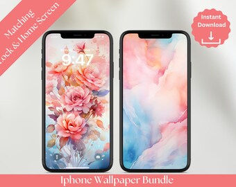 Watercolor Flowers Phone Wallpaper Floral Watercolored iPhone Background Wallpaper Flower Watercolor Lock Screen Watercolor Home Screen
