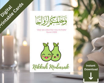 Nikkah Mubarak Card, Funny Muslim Wedding Gift (Digital Download)