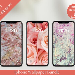 Fondo de pantalla floral para iPhone Flor de cerezo Fondo de pantalla para iPhone Pantalla de bloqueo de rosa Pantalla de inicio de lavanda Flor Fondo de pantalla lindo para teléfono Rosas
