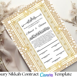 Digital Nikkah Contract Digital Nikkah Certificate Instant Download Muslim Wedding Contract Printable Islamic Wedding Contract Template