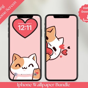 Cat Kawaii Wallpaper Cat Cute Phone Wallpaper Cat Wallpaper Cat Background iPhone Cute iPhone Wallpaper Kawaii iPhone background Wallpaper
