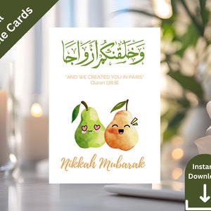 Carte Nikkah Mubarak e ti abbiamo creato in coppia Carta regalo Nikkah pere Carta Nikkah Mubarak Carte Muslimah Regalo per carta regalo coppia musulmana