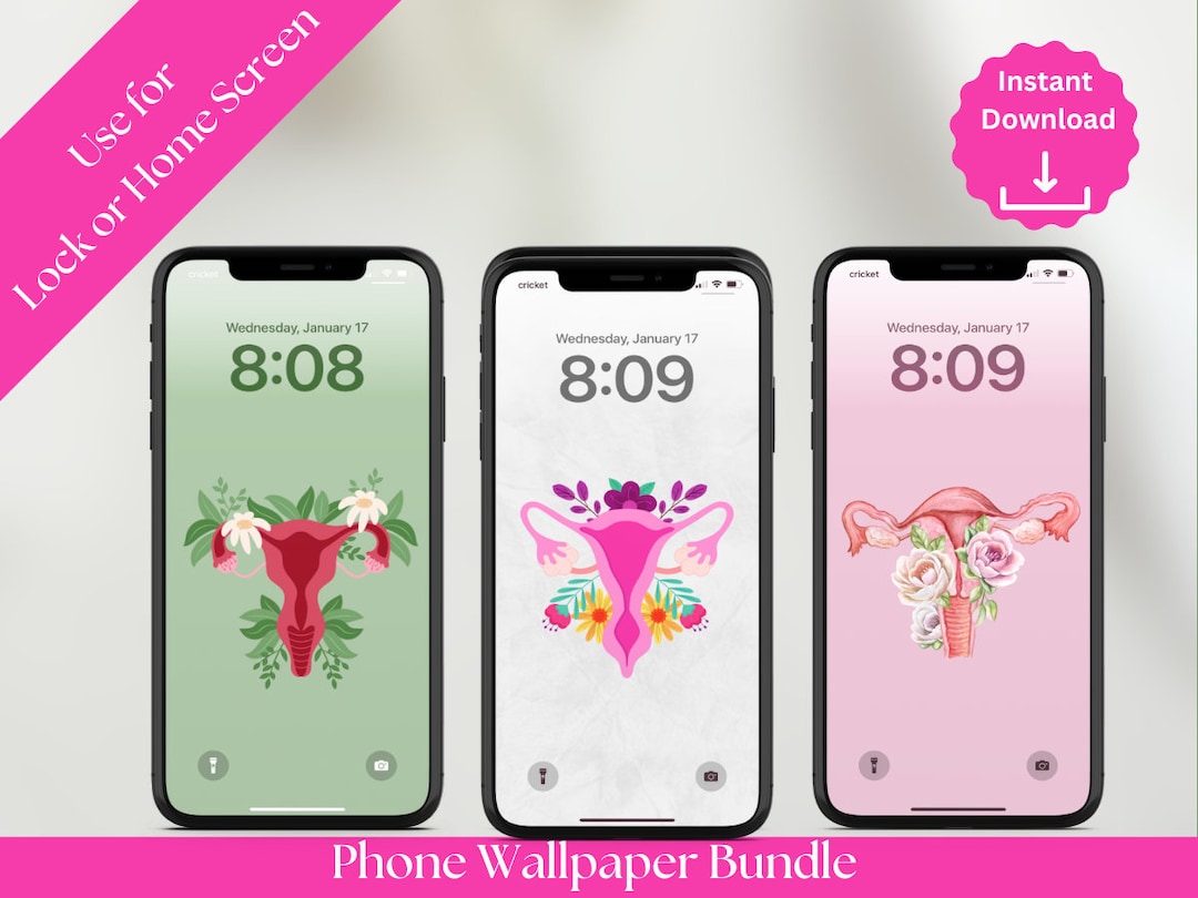 Floral Uterus Phone Wallpaper, Medical Art (digital Download) - Etsy