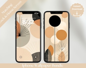 Modern Midcentury iPhone Wallpaper Midcentury Modern Aesthetic Phone Wallpaper Modern Midcentury phone wallpaper Boho Downloadable Wallpaper