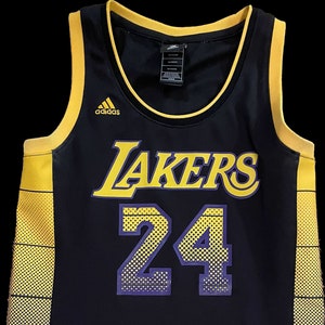Kobe Bryant #24 Adidas NBA Los Angeles Lakers Black Silver Jersey Women's  SMALL