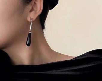 Elegantes Pendientes de Plata con Ágata Natural y Lapislázuli - Diseño Minimalista y Oriental. LaPetiteCultura 6321