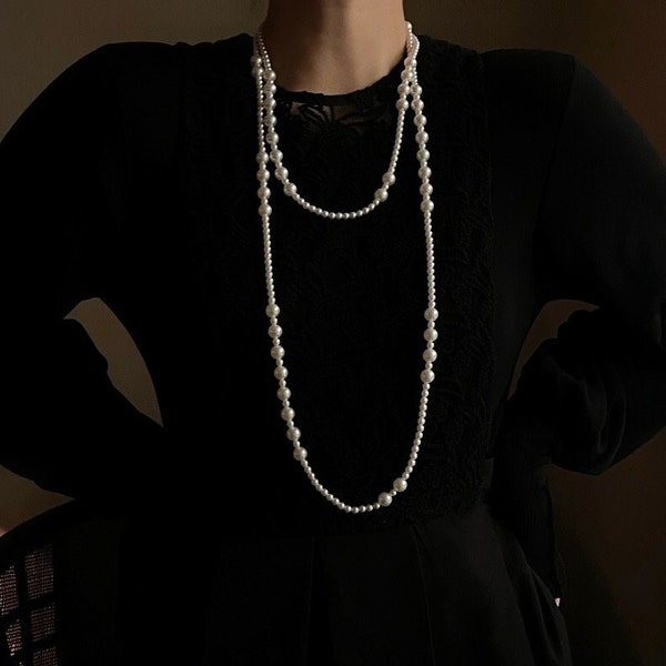 Stile Chanel. Collana di perle multistrato. 6262