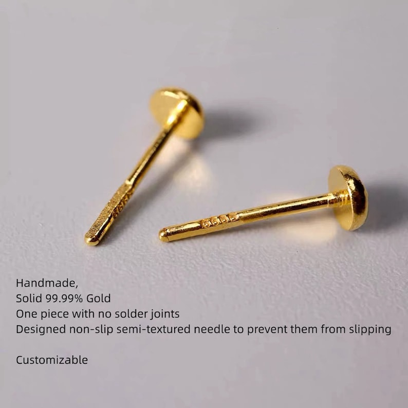 Pendientes, Auténtico, 99.99% Oro Puro, 24k Diseño Sin Costuras, Ideal para Uso Diario, Parejas, Amigos, Unisex 6306 imagen 9