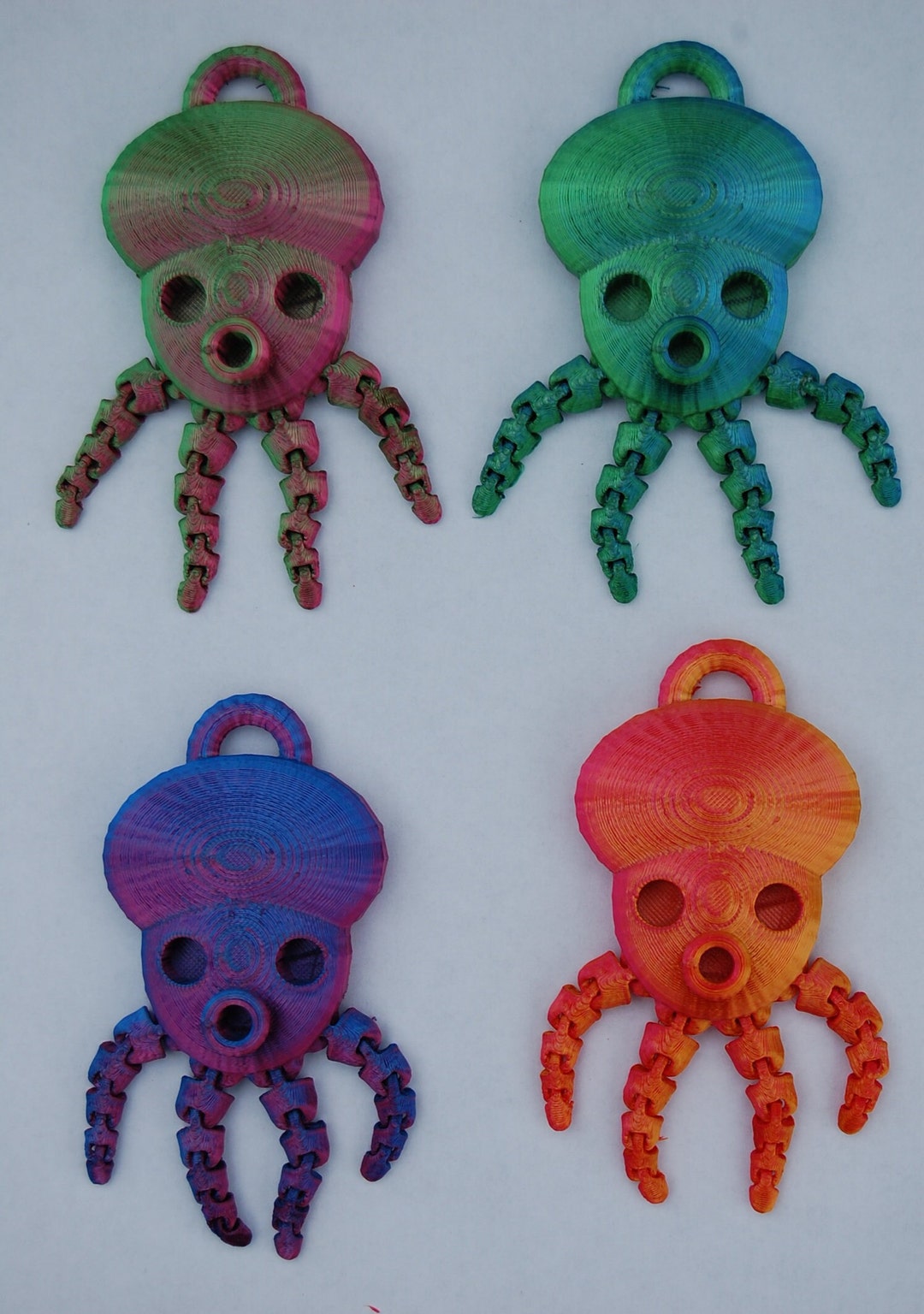 Cool 3d Printed Articulating Octopus Keychain Etsy