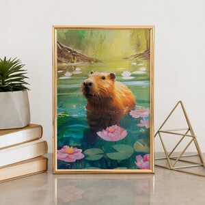 Capybara Waterlily River Jigsaw Puzzle, 110/252/520/1014 Piece, Kids Adults Puzzle, Puzzle Wall Decor, Family Activity, Wild Animals Art