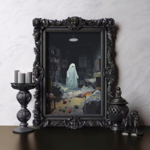 Kid Room Haunting Ghost Poster, Vintage Horror Art Print, Spooky Ghost, Dark Academia Wall Art, Gothic Victorian Home Decor, Halloween Decor