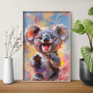 Wildlife Cute Koala Nursery Jigsaw Puzzle, 110/252/520/1014 Pcs, Kids Adults Puzzle, Baby Animal Decor, Koala Bear Portrait, Family Activity