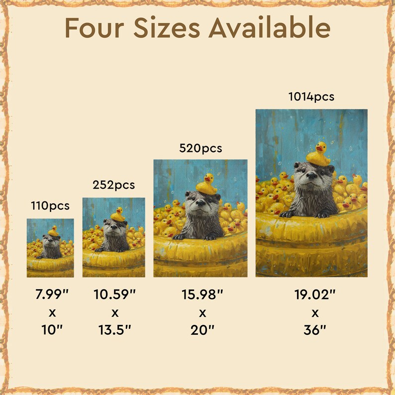 Rubber Duck Pool Otter Jigsaw Puzzle, 110/252/520/1014 Pcs, Kids Adults ...