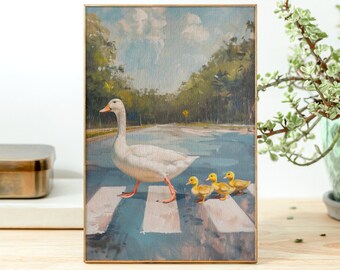 Duck Family Road Crossing Jigsaw Puzzle, 110/252/520/1014 Pcs, Kids Adults Puzzle, Duck Lover, Duck Mom, Family Activity, Farm Animals Decor