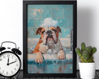 Rottweiler Bubble Bath Jigsaw Puzzle - 300/500/1000 Piece Pet Shower Decor
