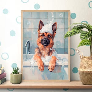Funny Bulldog Poster Hanger Frame Linen Modern Wall Art Wooden Canvas Artwork Print Personalized Wall Art Hanging Painting Wall Decor For Bathroom Office Room Bedroom Decor 13X20 Inch