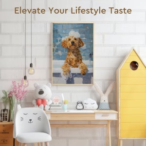 Targa in metallo con labradoodle Dog Bath Soap Art Tin Metal Poster regalo 20,3 x 30,5 cm