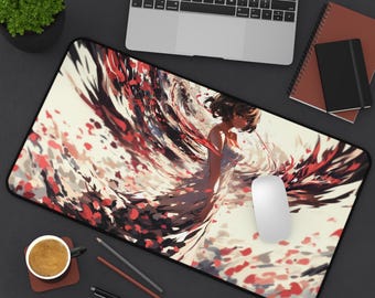 She Wears the Storm Like Silk - Anime Desk Mat