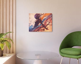 Anime Metal Art Sign: Emotional Maelstrom - The Unseen Battle of Overwhelming Struggle
