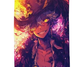 Anime Pirate King Velveteen Plush Blanket: Cozy Anime Fan Throw