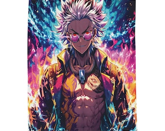 Anime Pirate King Velveteen Plush Blanket: Cozy Throw, Bedroom Decor