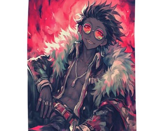 Anime Pirate King Velveteen Plush Blanket: Cozy Home Decor